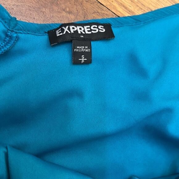 Express turquoise sequin flowy dress size S - Picture 5 of 7